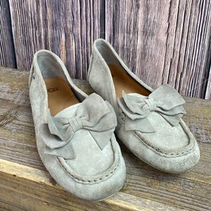 Women's UGG Australia Lilliana Grey Fixed Bow Suede Flats loafers